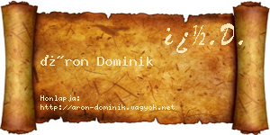 Áron Dominik névjegykártya